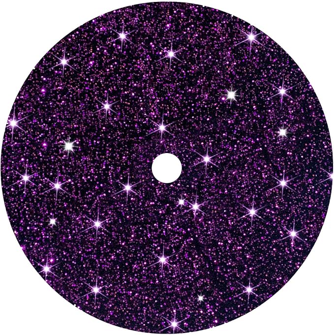 FUHSY 48 Inch Sequin Tree Skirt Christmas Purple Tree Skirts Velvet Tree Mat Halloween Theme Tree Skirt Glitter Xmas Tree Skirts Shimmer Round Tree Cover Skirt for Holiday Halloween Tree Decorations