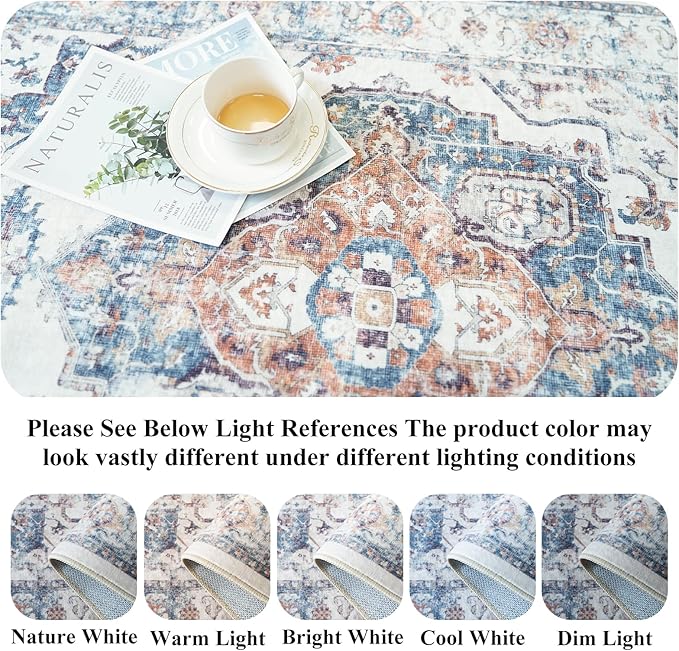 Hallway Washable Runner Rug - 3x16 Kitchen Rugs Entryway Rug Runner Vintage Soft Floor Mat Non Slip Indoor Farmhouse Carpet for Bathroom Living Room Bedroom (3 X 16, Brick)