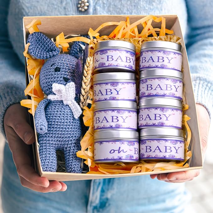 Funtery 12 Pcs Baby Shower Party Favors for Guests Baby Shower Candles Lavender Scented Candle Rustic Tealights Candles Gender Reveal Return Gifts(Rose)