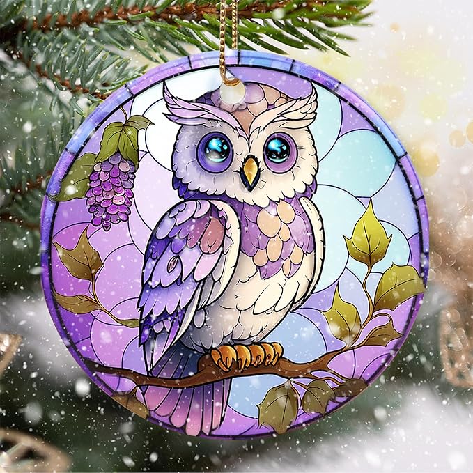 Touber Christmas Ornament, Owl Christmas Ornaments for Tree, Christmas Tree Decor, Holiday Ornament