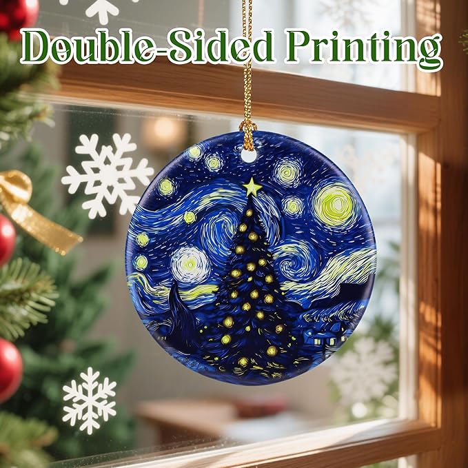 Starry Night Ornament – Christmas Ornament, Christmas Tree Decor, & Perfect Holiday Decor - Van Goghs Keepsake | Art Lover Gift, Gifts for Friends
