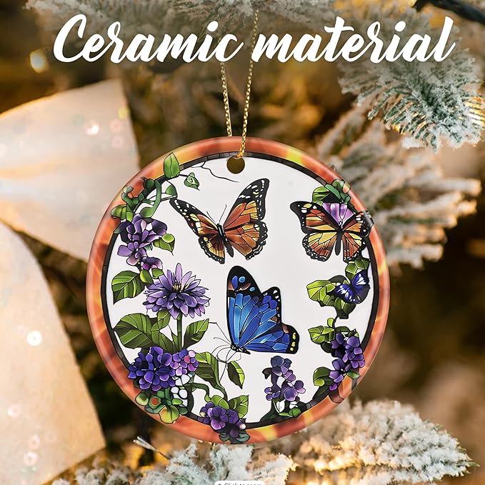 Butterfly Christmas Ornaments: Christmas Tree Ornaments, Holiday Decor for Butterfly Lovers, Stocking Stuffers, Gift Ideas, Xmas Gifts & Gifts for Mom Women