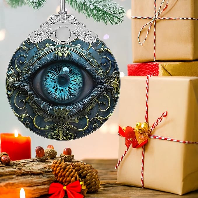 Christmas Decorations Ornaments, Stained Glass Ornament, Christmas Tree Ornaments, 2025 Gift Ornament, Xmas Gift for Friend Family Coworker - Mystical Eye