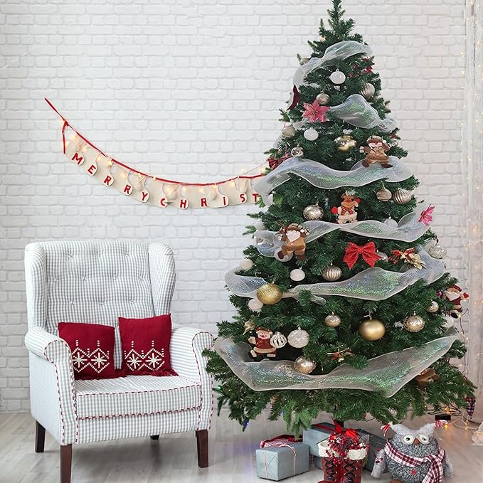 BESTHLS Christmas Tree 6FT Artificial Pine Christmas Tree with Metal Stand and Decorations for Indoor Outdoor 720 Branch Tips