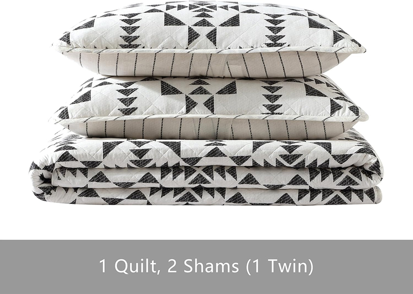 Eddie Bauer - Twin Quilt Set, Reversible Cotton Bedding with Matching Sham, Medium-Weight for Year Round Use, Dorm Essentials (Arrowhead Charcoal)