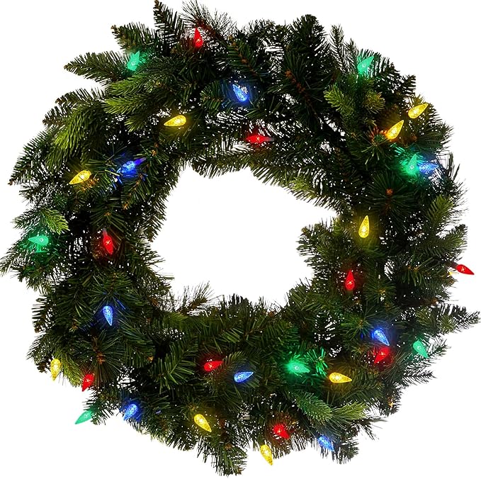Anycosy Christmas String Lights C3, 50 LEDs Strawberry Waterproof Battery Operated Strings Lights Multicolor 8 Modes & Timer for Xmas Tree Garden Patio Indoor Outdoor Christmas Decorations