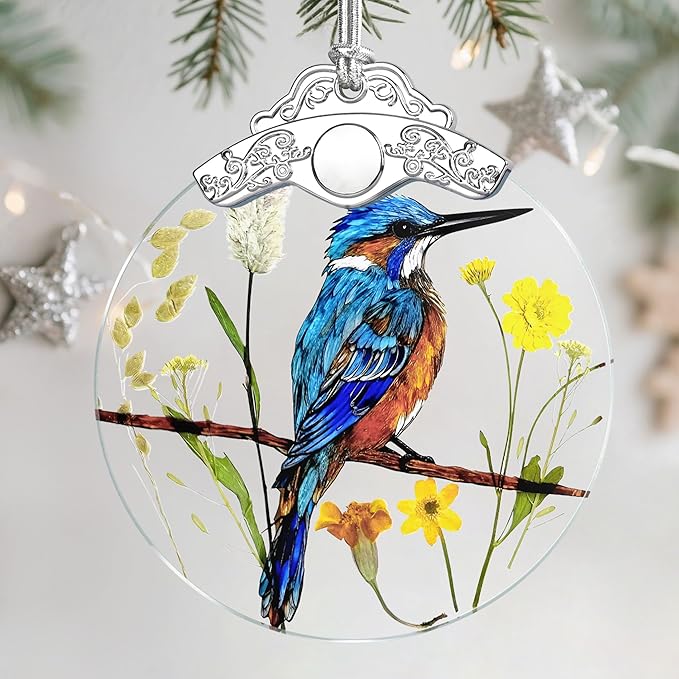 Christmas Ornaments: Stained Glass Ornament, Christmas Tree Ornament, Hanging Ornaments for Home Decor & Xmas Tree Decorations – Exquisite Holiday Decor, Gifts & Holiday Present - Kingfisher