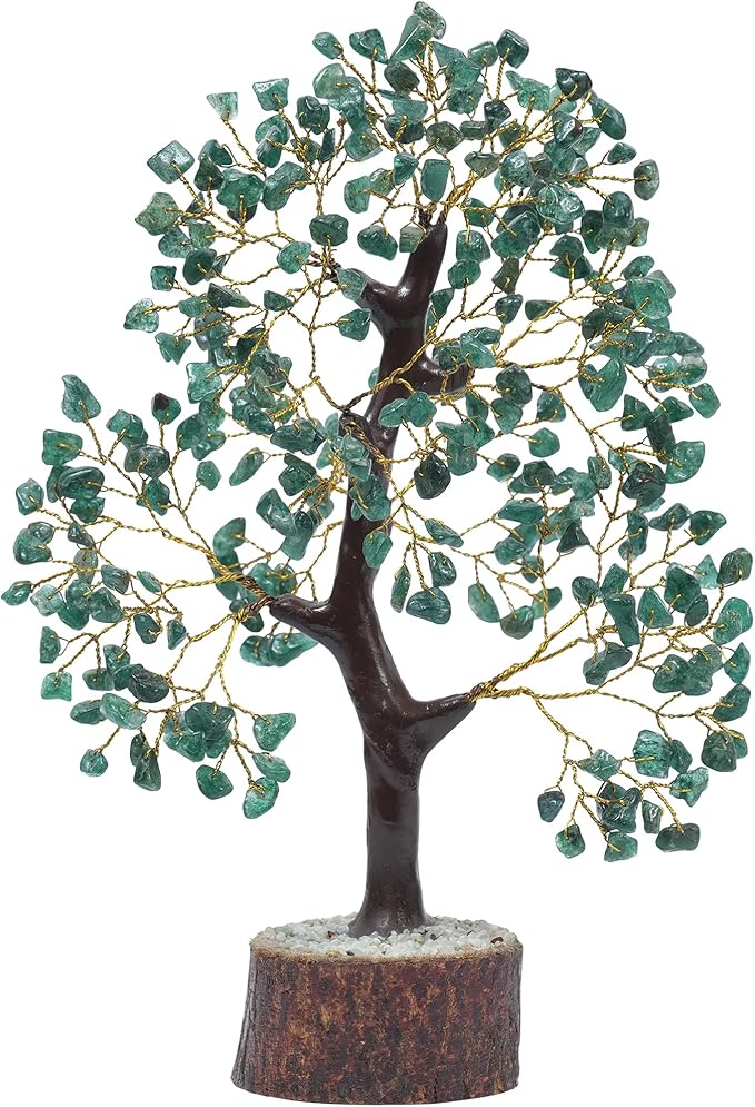 PYOR Green Aventurine, Crystal Tree of Life, Green Aventurine Crystal, Feng Shui Decor for Home, Bonsai Tree, Green Office Decor Women, Crystals and Stones, Meditation Accessories