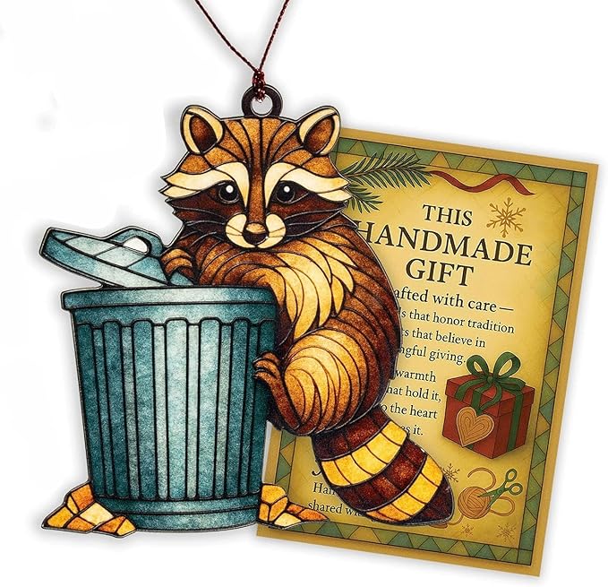 Racoon Christmas Ornaments 2025, Raccoon Ornament, Cute Ornaments for Christmas Tree Decoration, Funny Gift for Raccoon Lovers, Family, Friends, Animal Lovers, Gift Exchange Ornaments