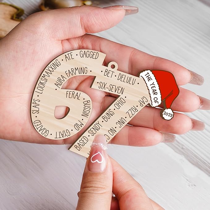 67 Christmas Ornament, 67 Ornaments for Xmas Tree, Funny Christmas Ornaments 2025, 6 7 Meme Ornament for Teens, Six Seven Gifts, Gag Gifts for Teens, Teen Girls Trendy Stuff