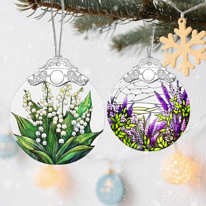 Christmas Ornaments, Flower Ornament, Christmas Tree Ornaments, Xmas Decorations, Holiday Decorations, Gifts for Flower Lovers, Holiday Party Gifts, and Xmas Gift Ideas - Lily of The Valley ﻿