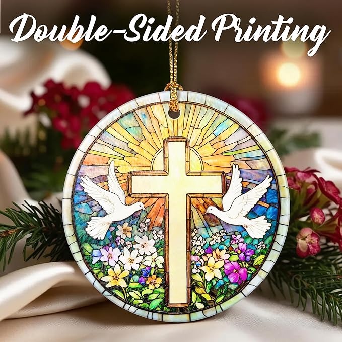 Cross Christmas Ornaments: Christmas Tree Decorations, Easter Faith Home Decor, Stocking Stuffers, Gift Ideas, Xmas Gift, Christian Gifts & Cross Gifts for Religious