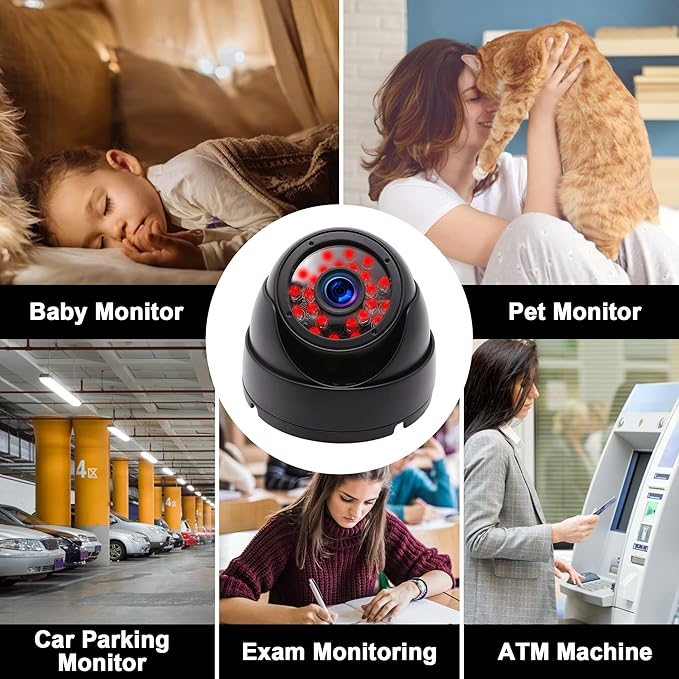 MMlove USB Dome Camera 720P 30FPS Waterproof Night Vision Camera with IR Cut & IR LED,USB Surveillance Security Camera Plug&Play Outdoor/Indoor Metal Housing PC Webcam