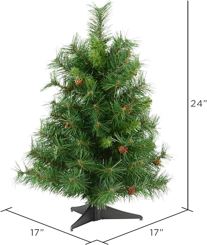 Vickerman 24" Cheyenne Pine Artificial Christmas Tree, Unlit - Faux Christmas Tree - Seasonal Indoor Home Decor