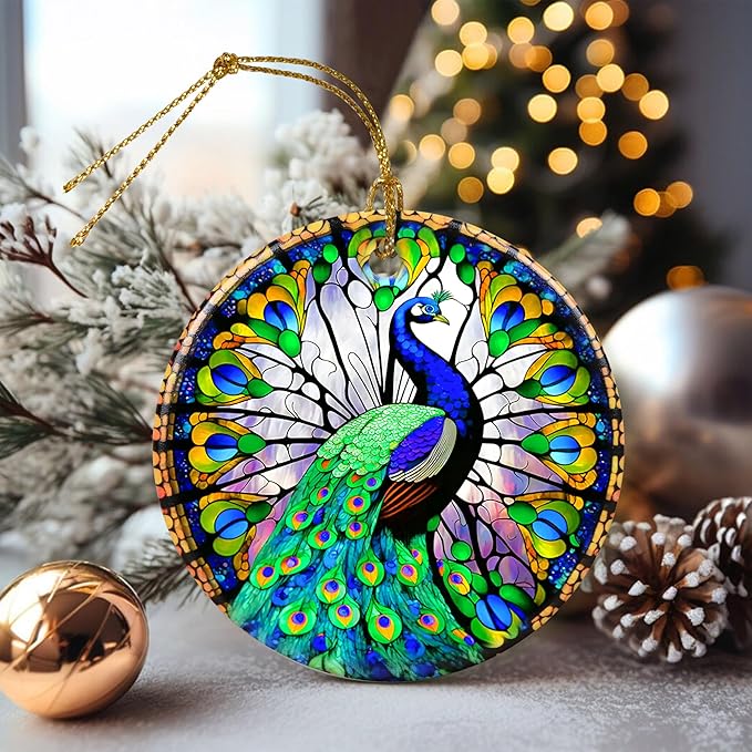 Touber Peacock Christmas Ornament, Christmas Ornaments for Tree, Christmas Tree Decor, Holiday Ornament