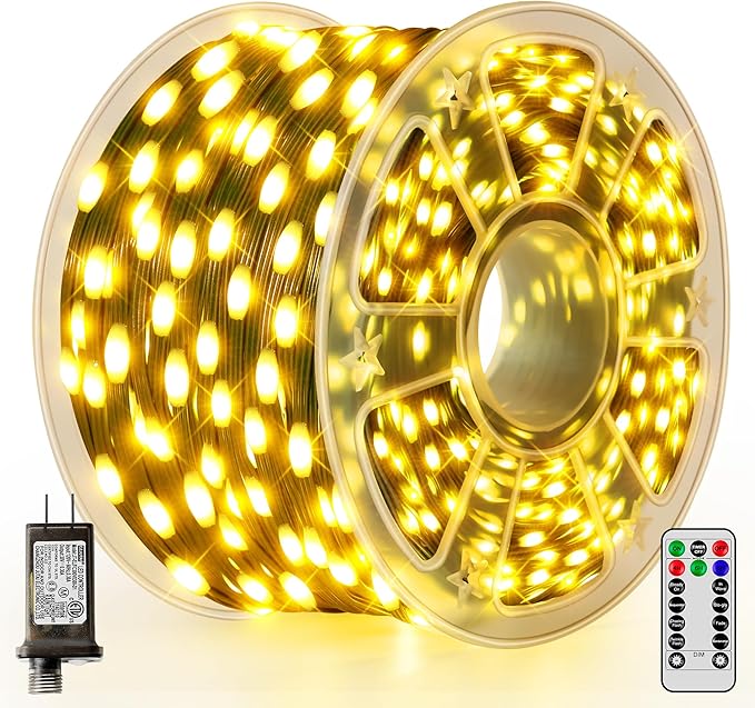 Christmas Lights 800 LED 264 FT, IP67 Waterproof Christmastree Lights with 8 Modes, Remote Control 3 Timers & Memory Function Xmas Decorations for House and Holiday (Warm White)