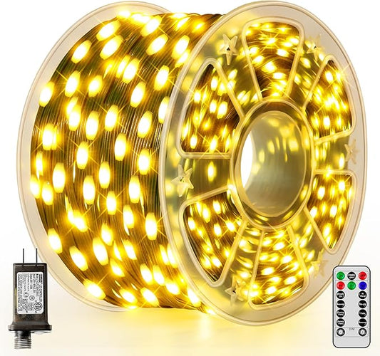 Christmas Lights 800 LED 264 FT, IP67 Waterproof Christmastree Lights with 8 Modes, Remote Control 3 Timers & Memory Function Xmas Decorations for House and Holiday (Warm White)