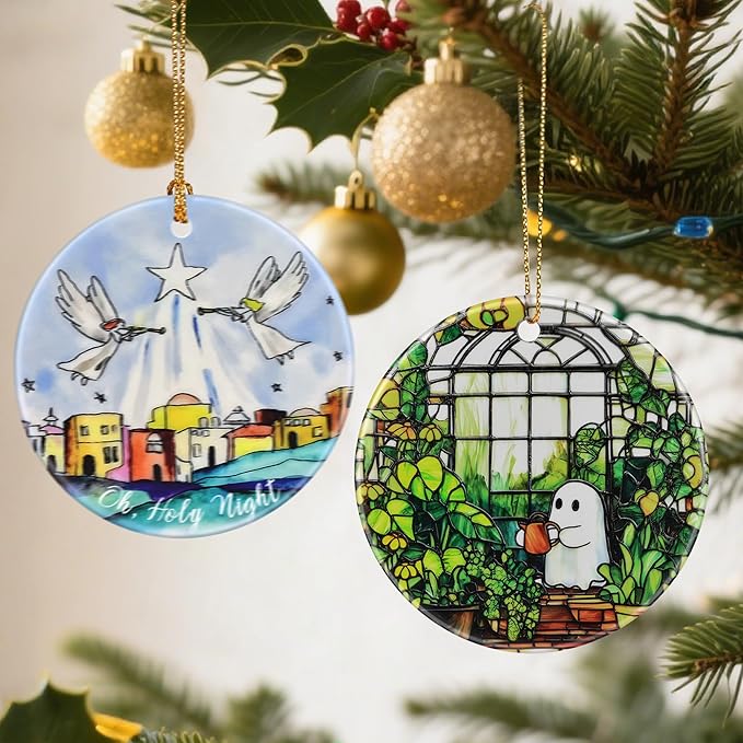 Halloween Ghost Ornaments & Christmas Ornaments: Christmas Tree Ornaments, Holiday Decor for Plant Lovers, Stocking Stuffers, Gift Ideas, Xmas Gifts & Gifts for Plant Lovers and Mom