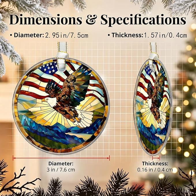 Christmas Ornaments 2025, Stained Glass Christmas Tree Decorations, Exchange for Women, Men, Collectible Dated Year Ornaments for Tree （Glede）