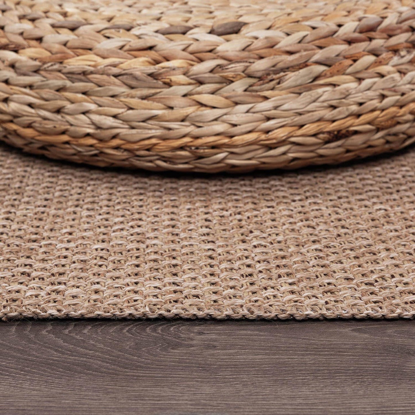 CAMILSON Easy Jute Rug 2x3, Indoor Outdoor Natural Color Farmhouse Area Rugs for Living Room and Kitchen Rug, Solid Boho Woven Design, Easy-Cleaning, Washable Outside Carpet Alfombras (2 x 3)