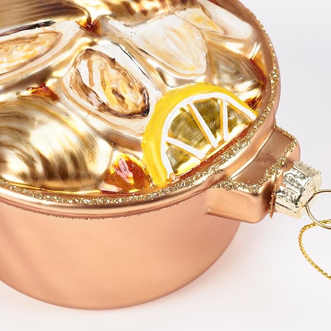 Primitives by Kathy Glass Clam Bake Pot Ornament Christmas Ornament Holiday Décor Hanging Tree Decorations Festive Old World Vintage Style Themed Gift