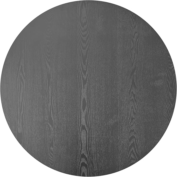 39" Round Coffee Table with Hidden Storage Compartment, Modern Handcraft Fluted Drum Coffee Table, Wooden Circle Center Table Cocktail Tea Table with Sturdy Pedestal for Living Room, Black