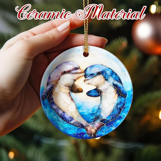 Christmas Ornaments, Dolphin Ornament, Christmas Tree Ornaments, Xmas Decorations, Holiday Decorations, Gifts for Dolphin Lovers, Holiday Party Gifts, and Xmas Gift Ideas