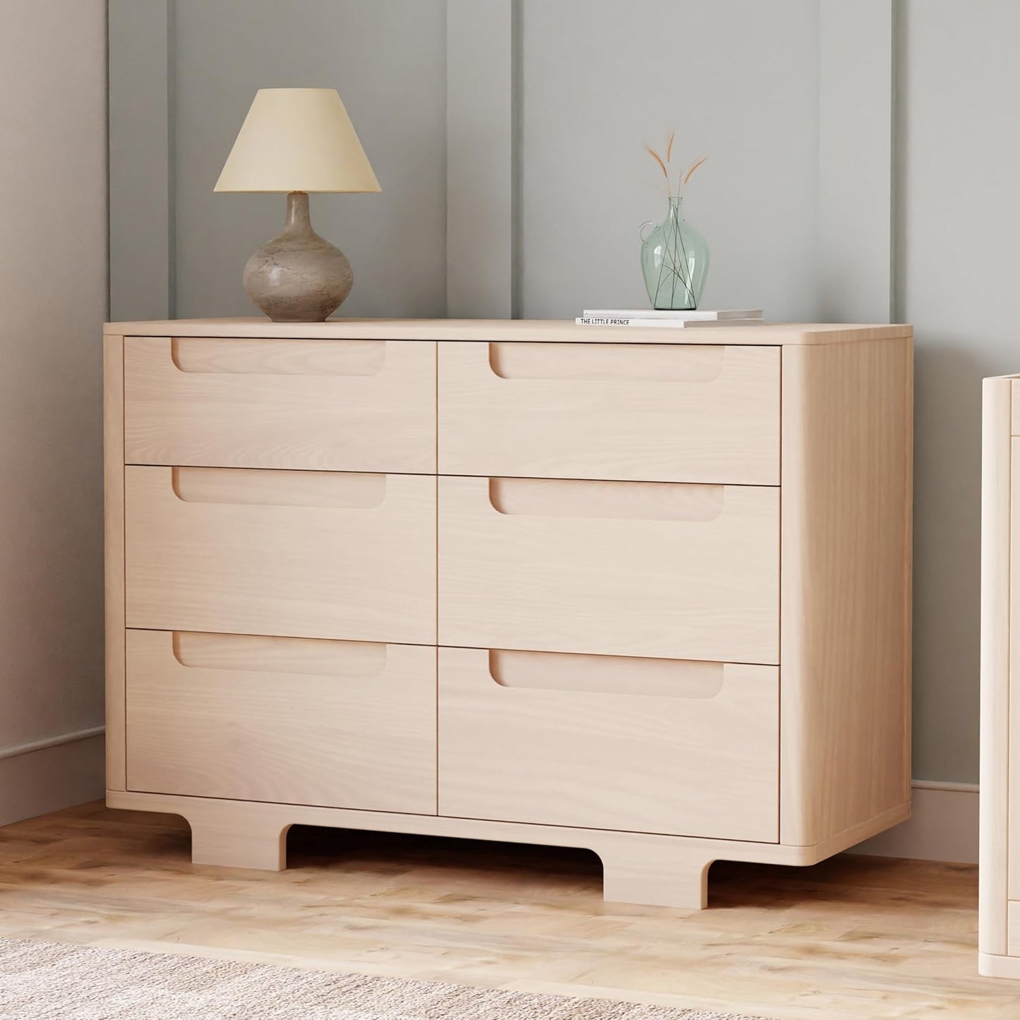 babyletto Yuzu 6-Drawer Dresser in Washed Natural, Greenguard Gold Certified