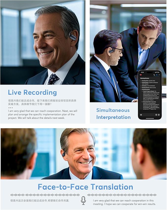 AI Translation with LCD Touch Screen, Real-Time Translator for 144 Languages & Accents, Perfect for Travel, Business & Learning, Sapphire Blue