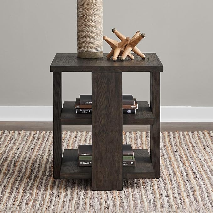 Liberty Furniture Harrison End Table for Living Room - Espresso Brown Oak