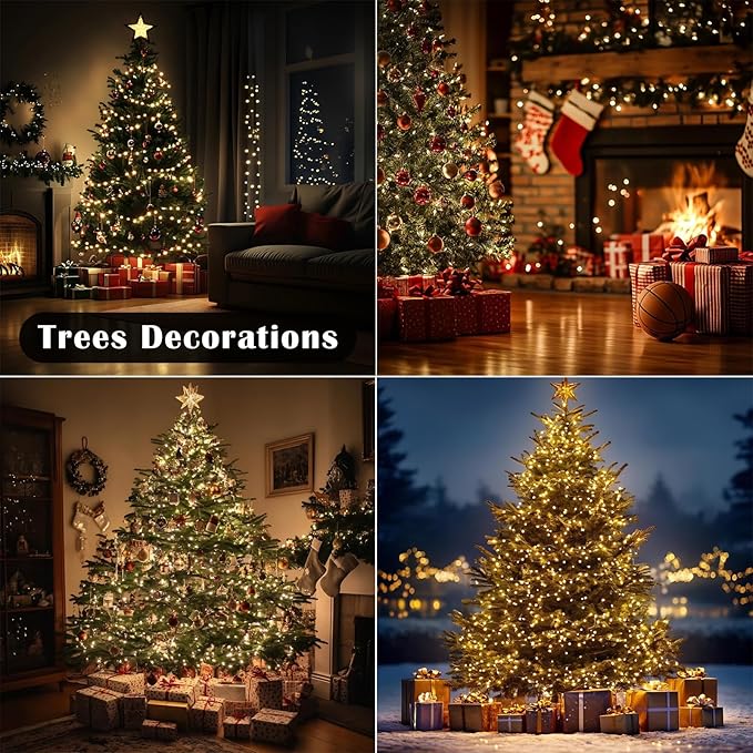 Firecracker Fairy Lights,100FT 1000Leds Waterproof Twinkle Lights Plug in,8 Modes Remote String Light for Indoor Outdoor Christmas Wedding Birthday Patio Garden Decor,Green Wire,Warm White