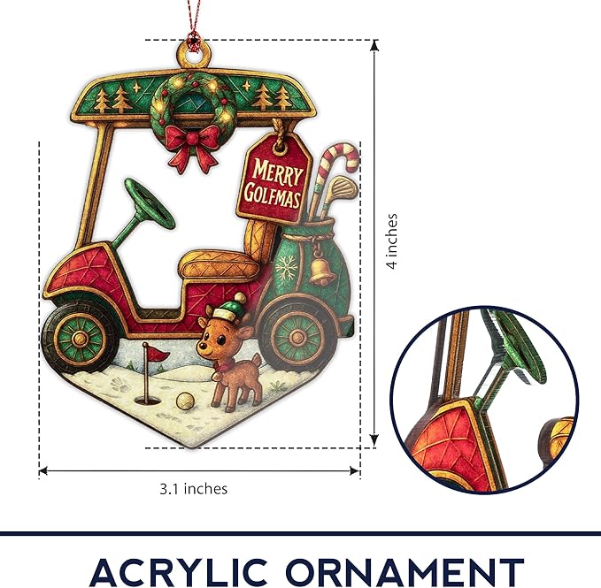Golf Christmas Ornaments 2025 - Golf Gifts - Golf Themed Gift - Christmas Ornament 2025 - White Elephant Gifts - Xmas Tree Funny Decoration