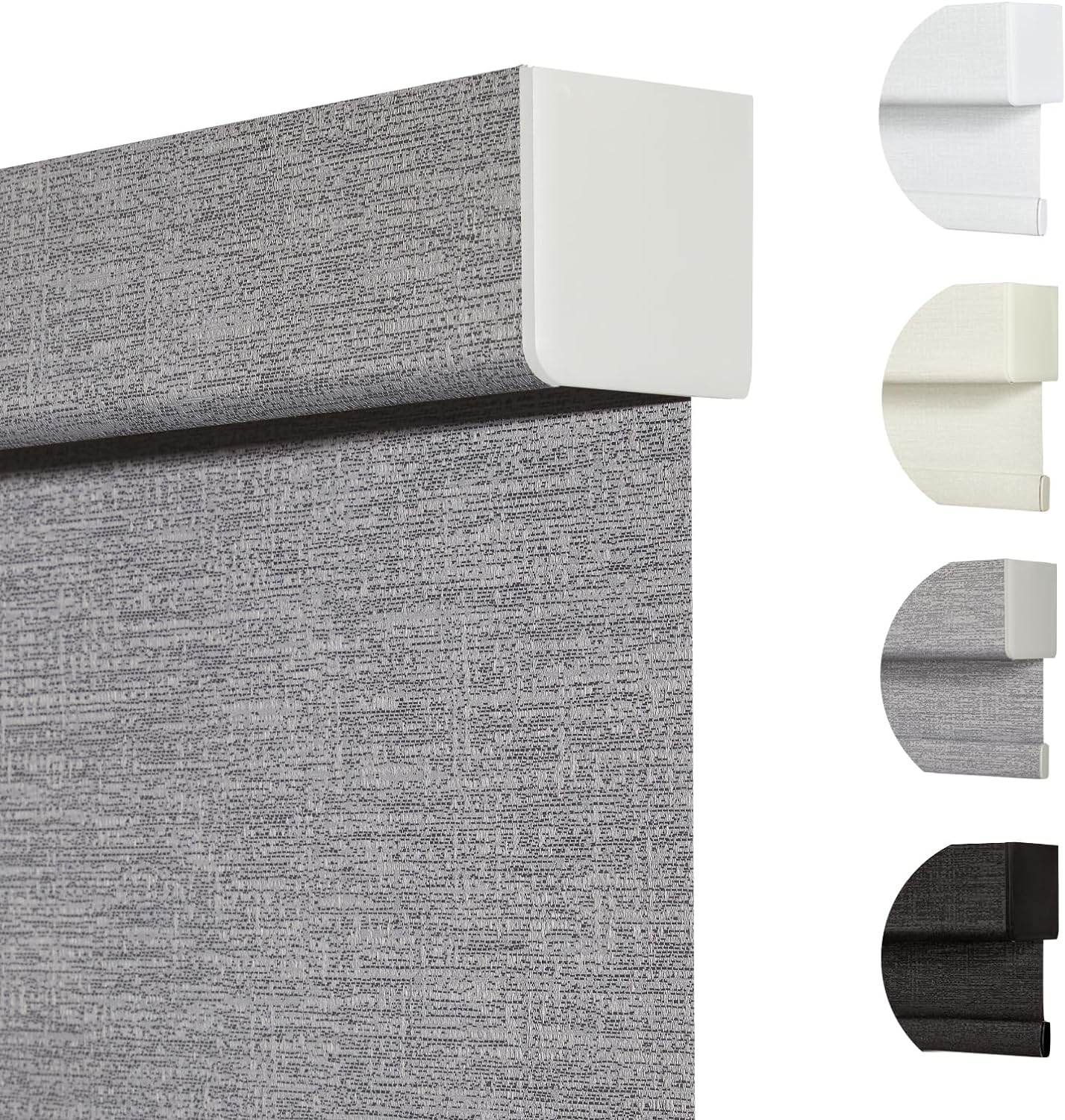 Persilux Blackout Roller Shades for Indoor Windows with Upgraded Cassette, Cordless Shades Window Blinds Pull Down for Doors, Easy to Install for Office/Living Room/Bedroom, Grey(32.5" W x 84" H)