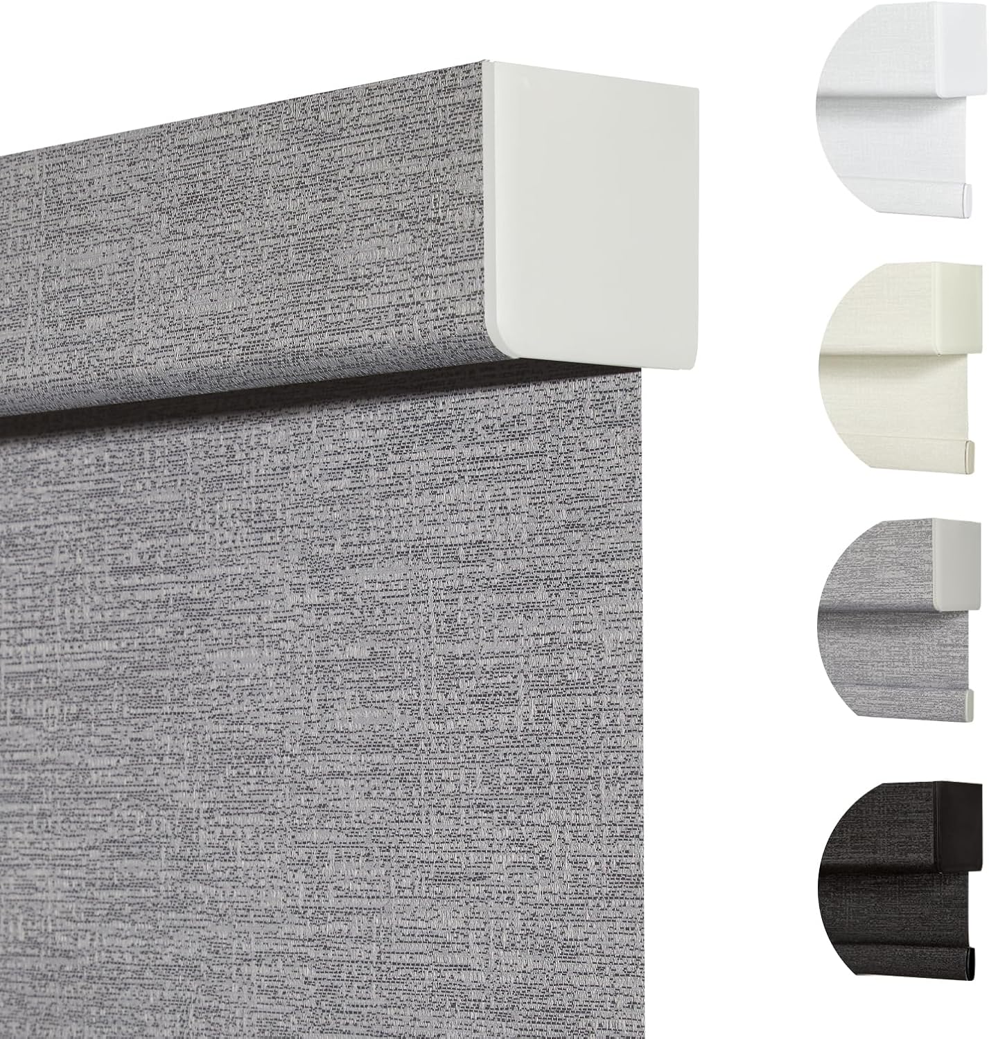 Persilux Blackout Roller Shades for Indoor Windows with Upgraded Cassette, Cordless Shades Window Blinds Pull Down for Doors, Easy to Install for Office/Living Room/Bedroom, Grey(45" W x 48" H)