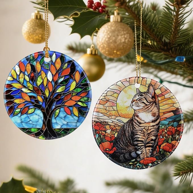 Black Cat Ornaments, Christmas Ornaments: Christmas Tree Decorations, Holiday Decor, Stocking Stuffers, Gift Ideas, Xmas Gift, Pet Lover Gifts & Cat Mom Gifts