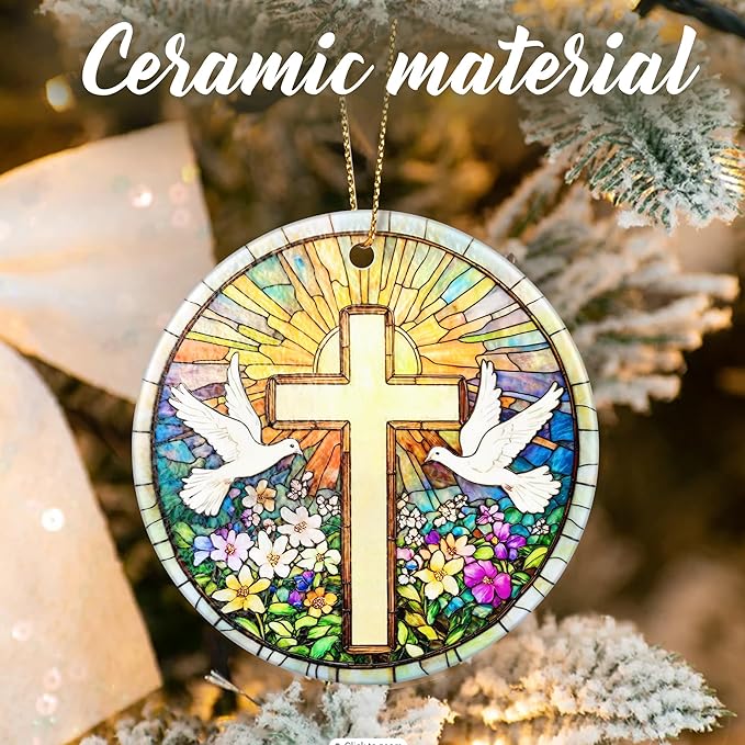 Cross Christmas Ornaments: Christmas Tree Decorations, Easter Faith Home Decor, Stocking Stuffers, Gift Ideas, Xmas Gift, Christian Gifts & Cross Gifts for Religious