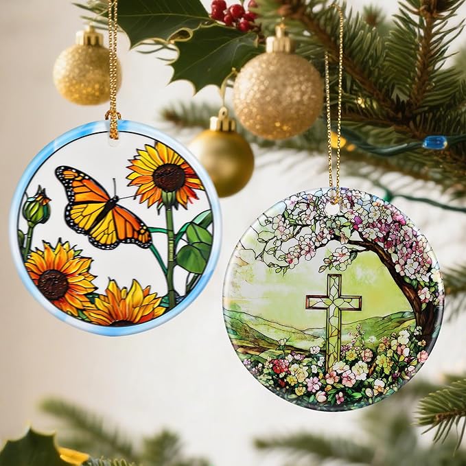 Christian Cross Ornament, Christmas Ornaments: Christmas Tree Decorations, Holiday Decor, Stocking Stuffers, Gift Ideas, Cross Gift, Religious Gifts, and Christian Gifts