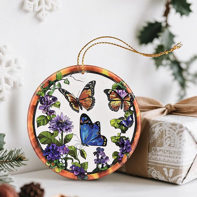 Butterfly Christmas Ornaments: Christmas Tree Ornaments, Holiday Decor for Butterfly Lovers, Stocking Stuffers, Gift Ideas, Xmas Gifts & Gifts for Mom Women