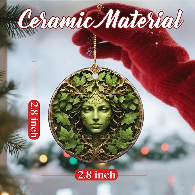 Christmas Ornaments, Dodosky 2.8in Ceramic Plant Ornament, Xmas Decor, Christmas Tree Ornaments, Xmas Decorations for Tree, Holiday Ornament, Gifts for Plant Lovers, Gifts for Women, Gardener