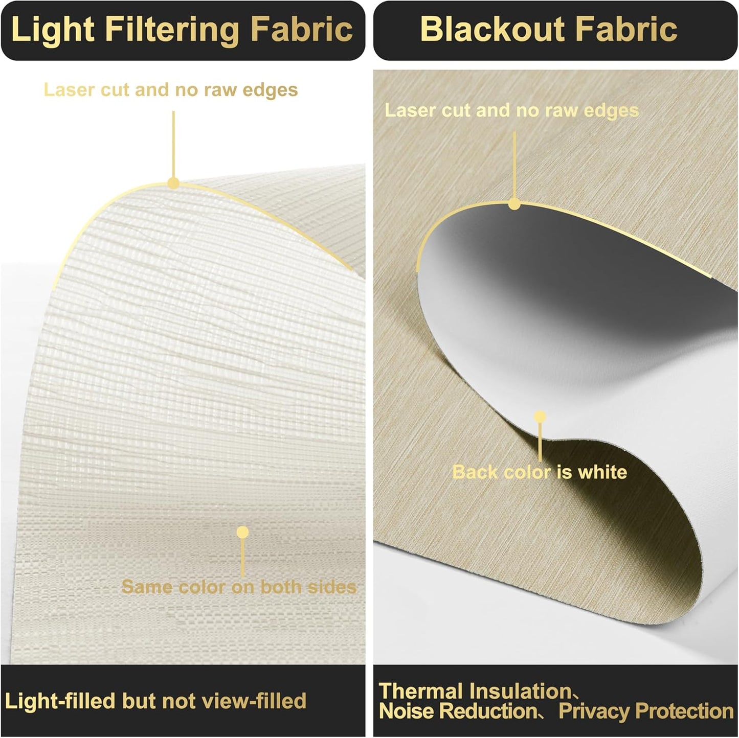 Berissa Cordless Dual Roller Shades with Cassette Valance, Double Window Shades Blackout and Light Filtering, Day and Night for Home Office Door. Striped Jacquard Beige. 45 W x 44" H