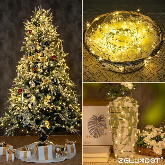 Fairy Lights Plug in,660FT 2000LEDs Waterproof Led String Lights,8 Modes Remote Twinkle Light for Outdoor Indoor Christmas Wedding Birthday Garden Party Decorations,Green Wire,Warm White