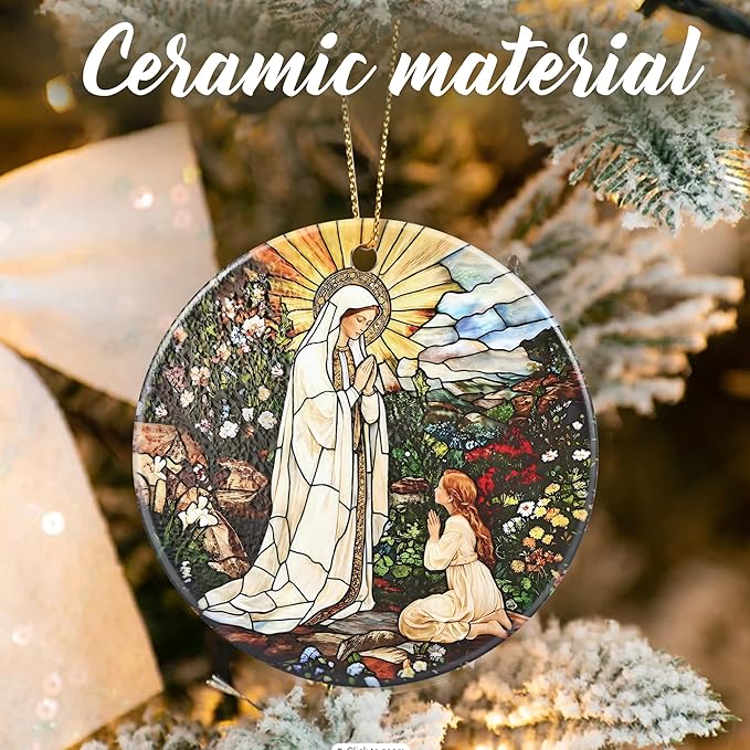 Lady of Lourdes Christmas Ornaments: Christmas Tree Ornaments, Virgin Mary Religious Holiday Decor, Catholic Home Decor, Stocking Stuffers, Gift Ideas, Religious Gifts & Faith Gifts for Christian