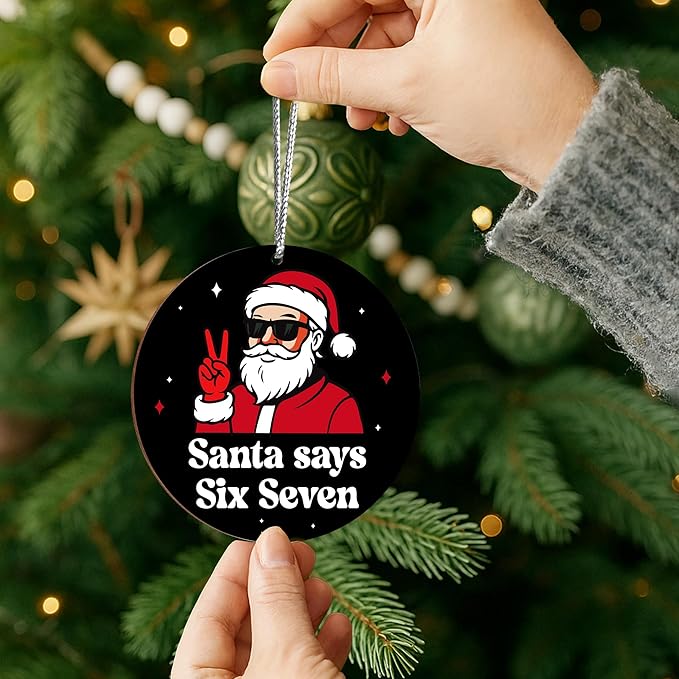 67 Christmas Ornament, 67 Ornaments for Xmas Tree, Funny Christmas Ornaments 2025, 6 7 Meme Ornament for Teens, Six Seven Gifts, Gag Gifts for Teens, Teen Girls Trendy Stuff
