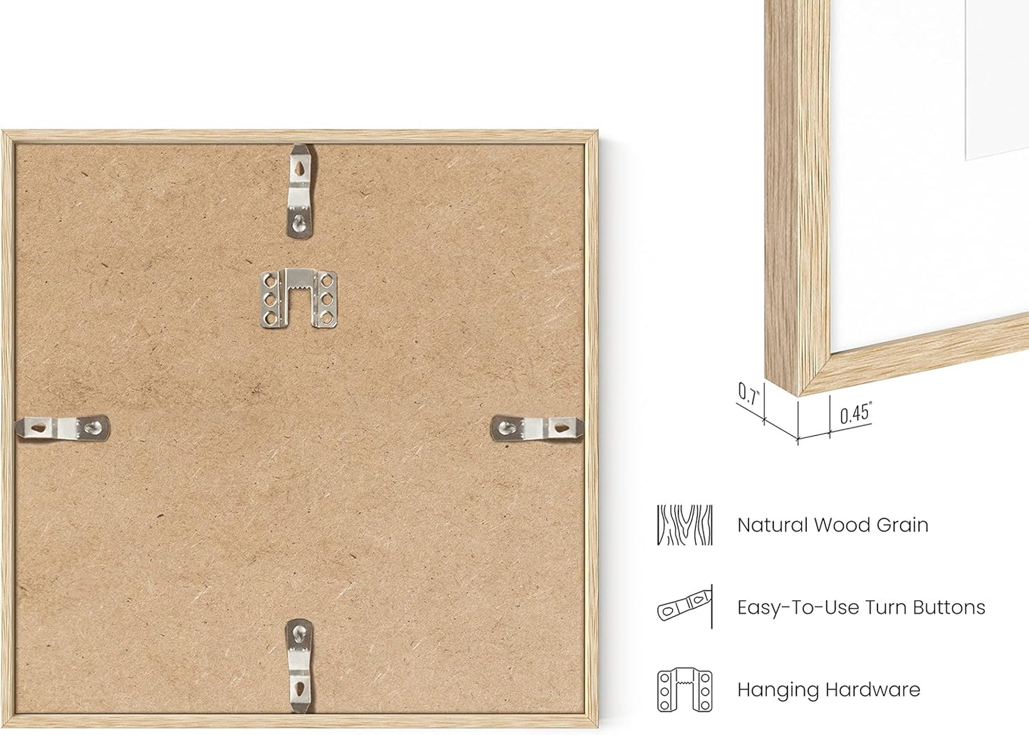 HAUS AND HUES Beige Square Frames Set of 9-8x8