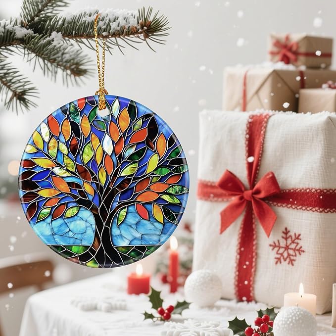 Vibrant Tree of Life Christmas Ornaments: Christmas Tree Ornaments & Holiday Decor – Tree of Life Gifts, Perfect Holiday Presents & Gift Ideas for Friends, Coworker, Family