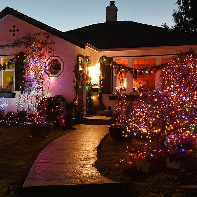 TW SHINE Multi-Colored Christmas Lights, 6 Pack Total 180FT 900 Count Incandescent Mini Tree String Lights, Waterproof Christmas Decorations for Outdoor Indoor Xmas Patio Home Party Garden Yard Decor