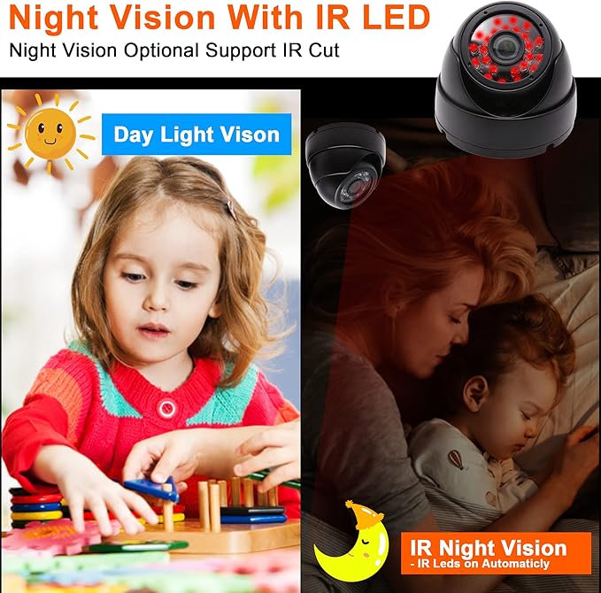 MMlove USB Dome Camera 720P 30FPS Waterproof Night Vision Camera with IR Cut & IR LED,USB Surveillance Security Camera Plug&Play Outdoor/Indoor Metal Housing PC Webcam