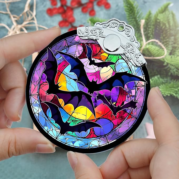 Christmas Ornament, Bat Christmas Decor, Bat Ornaments for Christmas Tree, Stained Glass Ornament, Bat Gifts, Holiday Decorations and Xmas Gifts Ideas