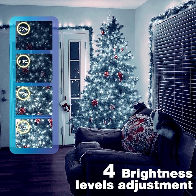 Christmas Lights 1200 LED 394 FT, IP67 Waterproof Christmastree Lights with 8 Modes, Remote Control 3 Timers & Memory Function Xmas Decorations for House and Holiday (Cool White)