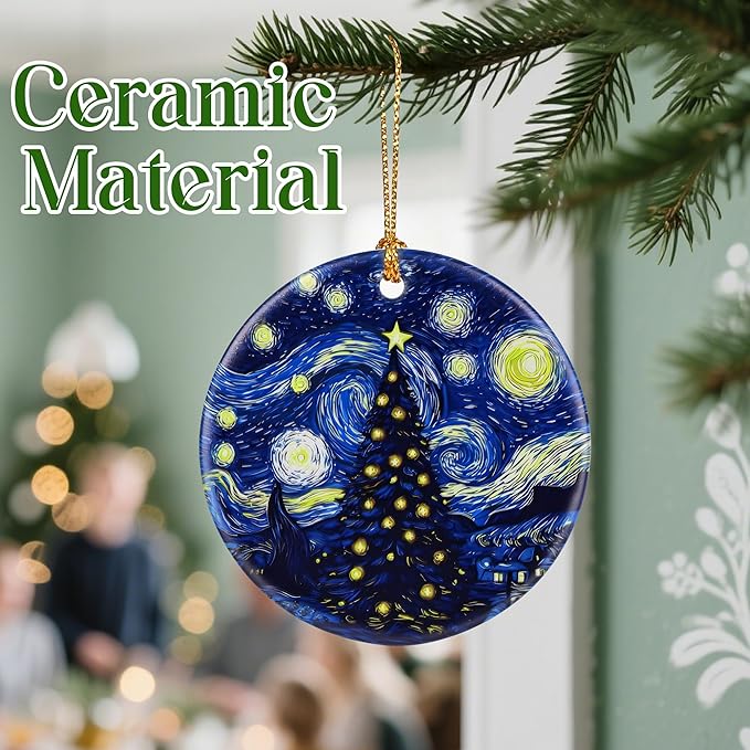 Starry Night Ornament – Christmas Ornament, Christmas Tree Decor, & Perfect Holiday Decor - Van Goghs Keepsake | Art Lover Gift, Gifts for Friends